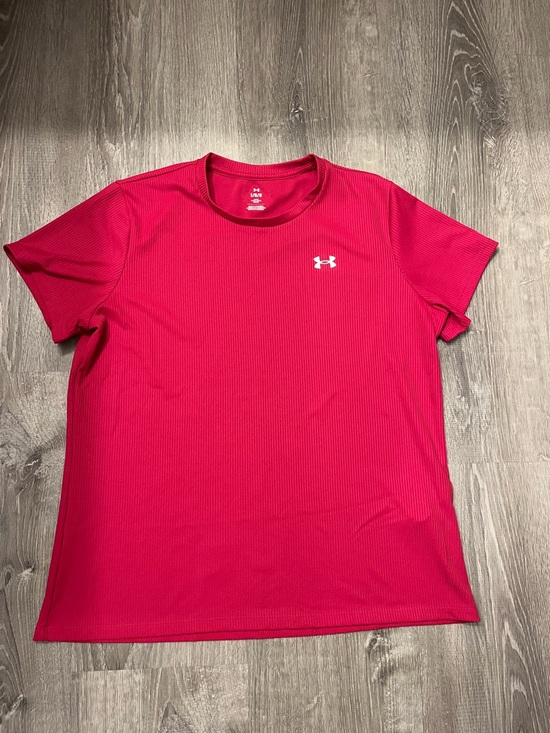 Under Armour Tops - Women's Under Armour Tech Rib Hot Pink Crew Neck Tee- Size Large- Pre-owned